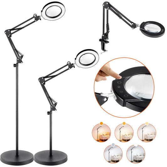 Magnifying Floor Lamp, 5X Standing Magnifying Glass with Light, Height Adjustable Floor Magnifier with Light, V952-YGFDD12WZX21ZFNAXV9