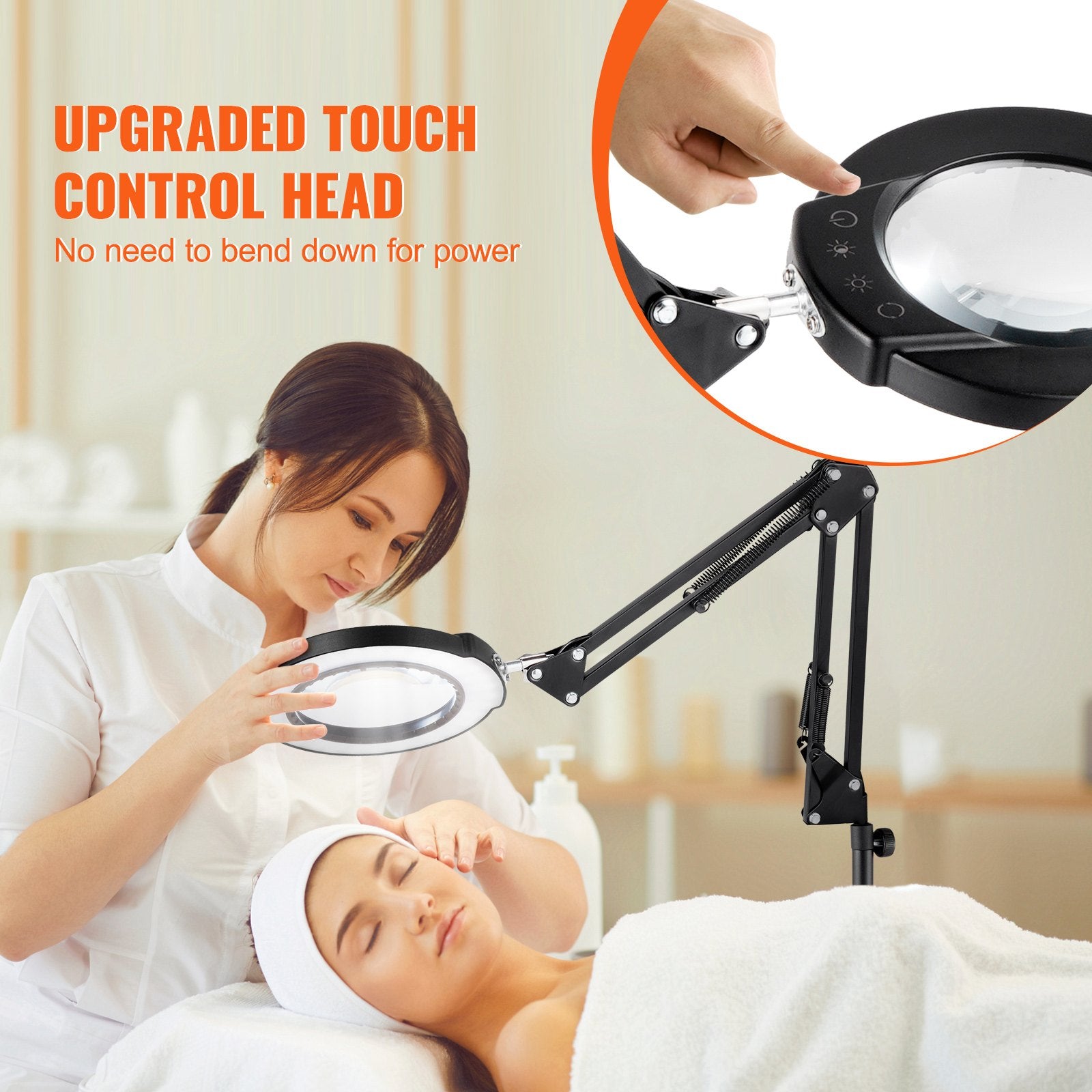 Magnifying Floor Lamp, 5X Standing Magnifying Glass with Light, Height Adjustable Floor Magnifier with Light, V952-YGFDD12WZX21ZFNAXV9