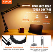 Magnifying Glass with Light and Stand, 5X Magnifying Lamp, 4.3" Glass Lens, Base and Clamp 2-in-1 Desk V952-YGFDDYDZBCMAJI42JV9