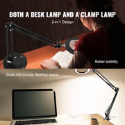 Magnifying Glass with Light and Stand, 5X Magnifying Lamp, 4.3" Glass Lens, Base and Clamp 2-in-1 Desk V952-YGFDDYDZBCMAJI42JV9