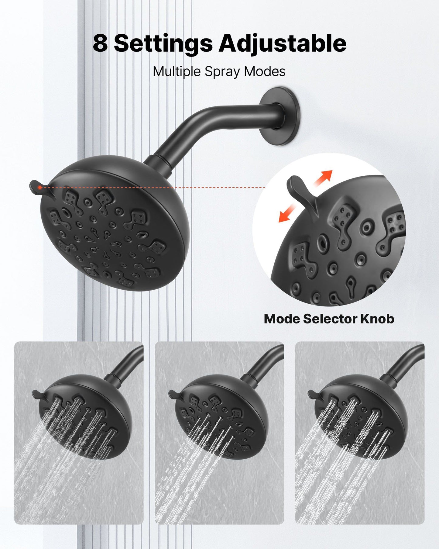 Tub and Shower Faucet Set, 127 mm Rainfall Shower Head and Bathtub Spout, Complete Single-Handle Tub Trim Kit V952-YGHLLTZHFHWFQMXOX001V0