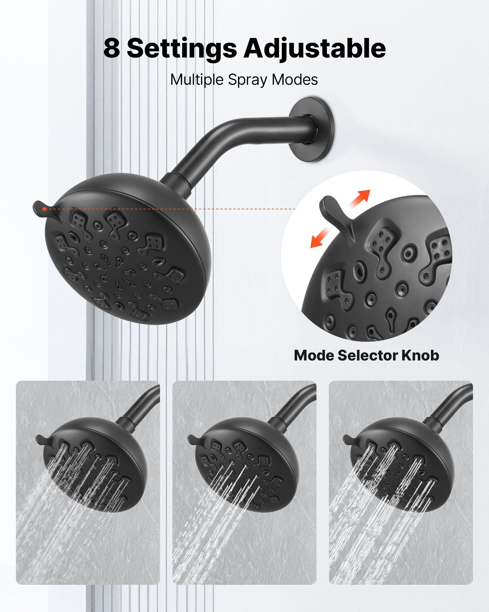 Tub and Shower Faucet Set, 127 mm Rainfall Shower Head and Bathtub Spout, Complete Single-Handle Tub Trim Kit V952-YGHLLTZHFHWFQMXOX001V0