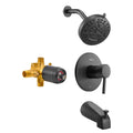 Tub and Shower Faucet Set, Complete with 127 mm Rainfall Shower Head and Bathtub Spout, 8-Setting Adjustable V952-YGHLLTZHHWHW0HLVZ001V0