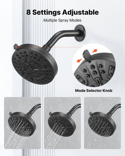 Tub and Shower Faucet Set, Complete with 127 mm Rainfall Shower Head and Bathtub Spout, 8-Setting Adjustable V952-YGHLLTZHHWHW0HLVZ001V0