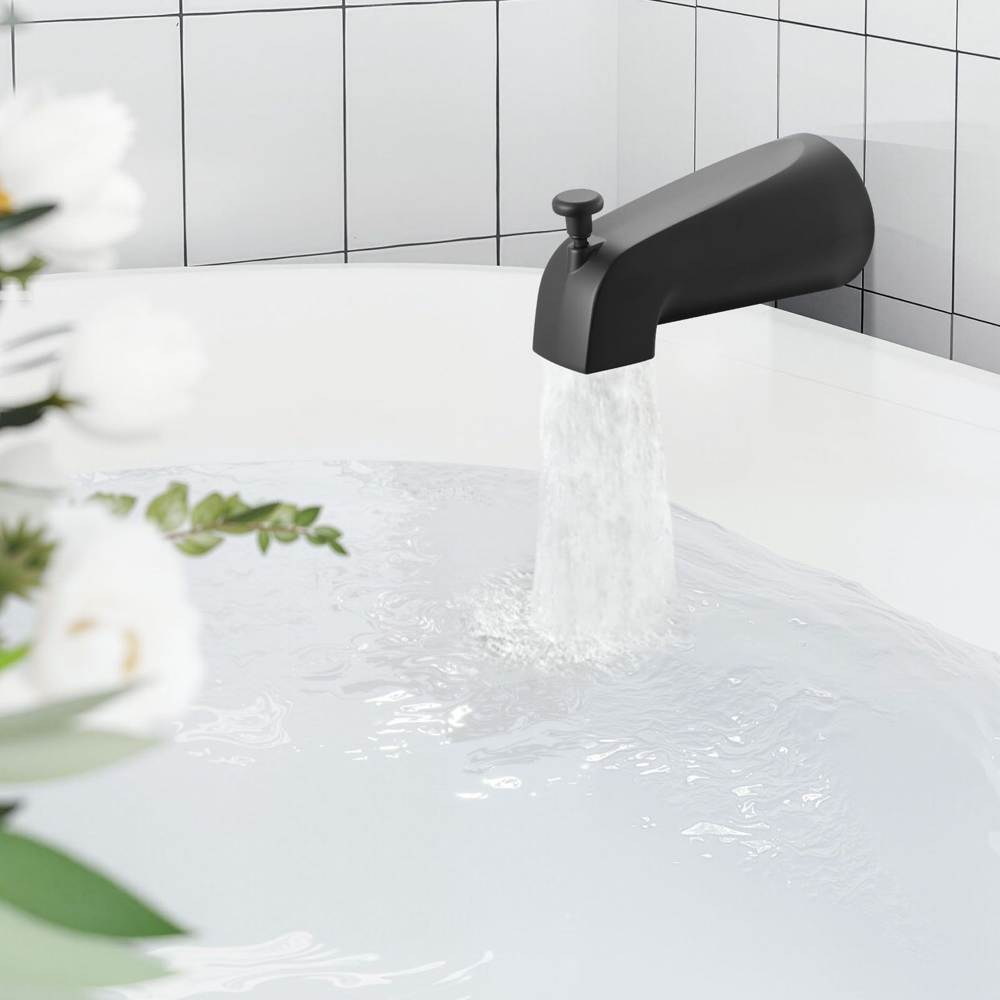 Tub and Shower Faucet Set, Complete with 130 mm Rainfall Shower Head and Bathtub Spout, 5-Setting Adjustable V952-YGHLLTZHHWHWFHFKJ001V0