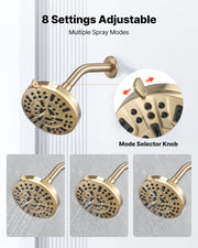 Tub and Shower Faucet Set, Complete with 127 mm Rainfall Shower Head and Bathtub Spout, 8-Setting Adjustable V952-YGHLLTZHHWHWLKQ5W001V0