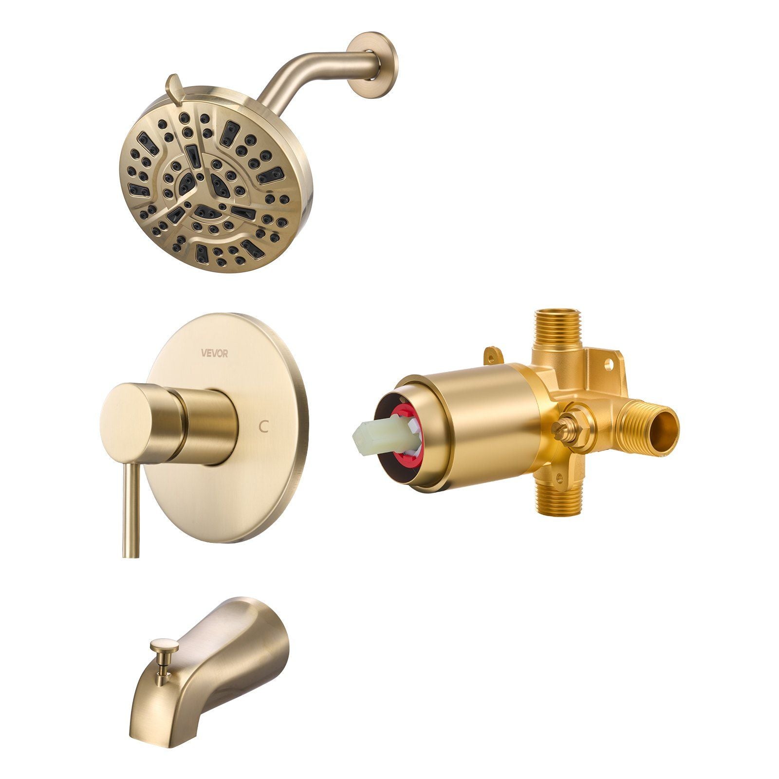 Tub and Shower Faucet Set, Complete with 127 mm Rainfall Shower Head and Bathtub Spout, 8-Setting Adjustable V952-YGHLLTZHHWHWLKQ5W001V0