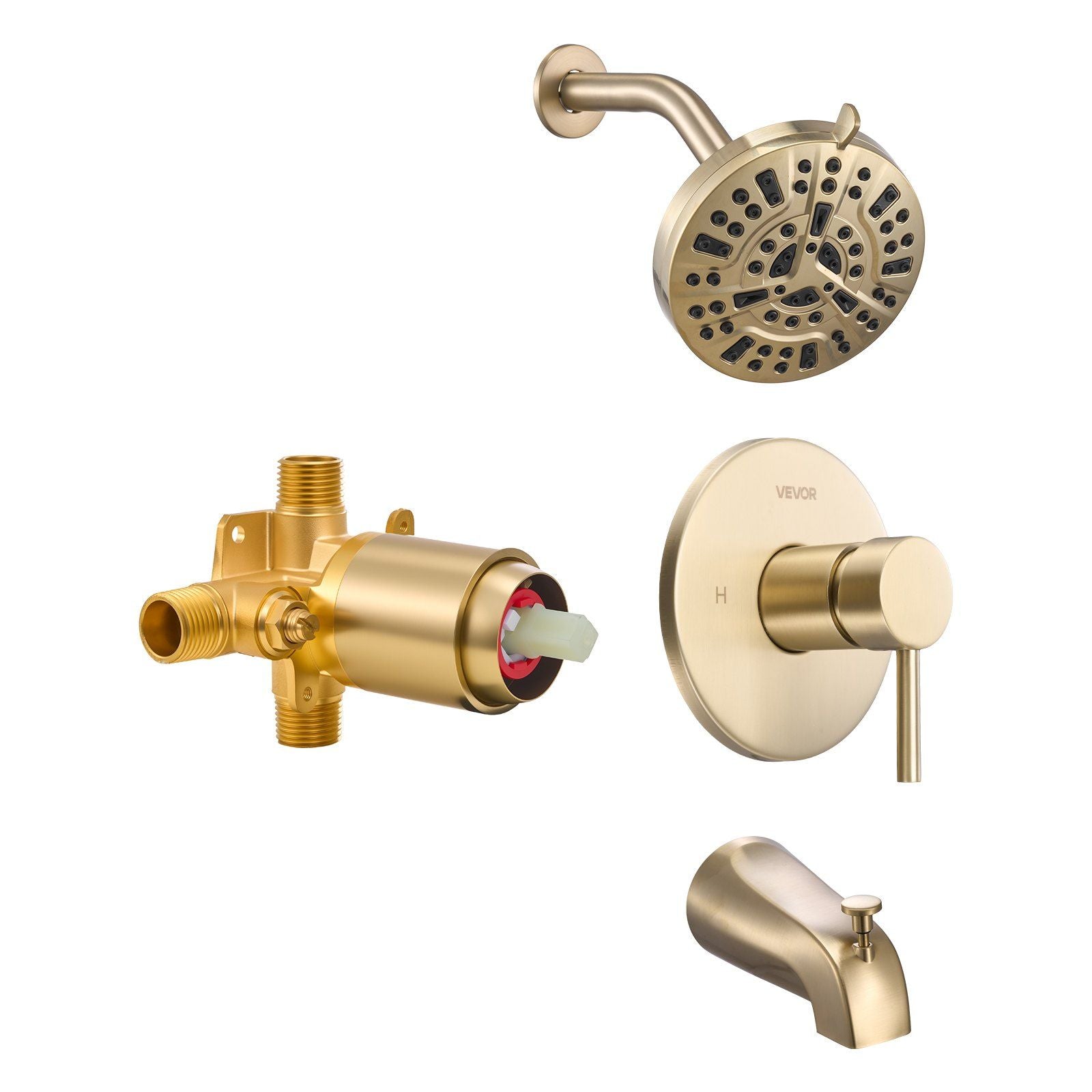 Tub and Shower Faucet Set, Complete with 127 mm Rainfall Shower Head and Bathtub Spout, 8-Setting Adjustable V952-YGHLLTZHHWHWLKQ5W001V0