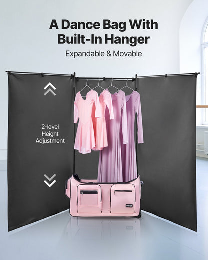 Dance Bag with Garment Rack, 736.6 mm Rolling Dance Duffel, with Wheels, USB Port, Height Adjustable Clothes V952-YGMLDYJDWDD21NOVK001V0