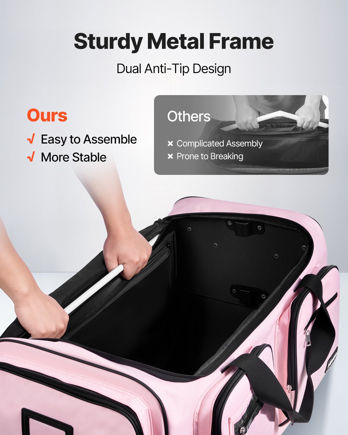 Dance Bag with Garment Rack, 736.6 mm Rolling Dance Duffel, with Wheels, USB Port, Height Adjustable Clothes V952-YGMLDYJDWDD21NOVK001V0