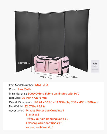 Dance Bag with Garment Rack, 736.6 mm Rolling Dance Duffel, with Wheels, USB Port, Height Adjustable Clothes V952-YGMLDYJDWDD21NOVK001V0