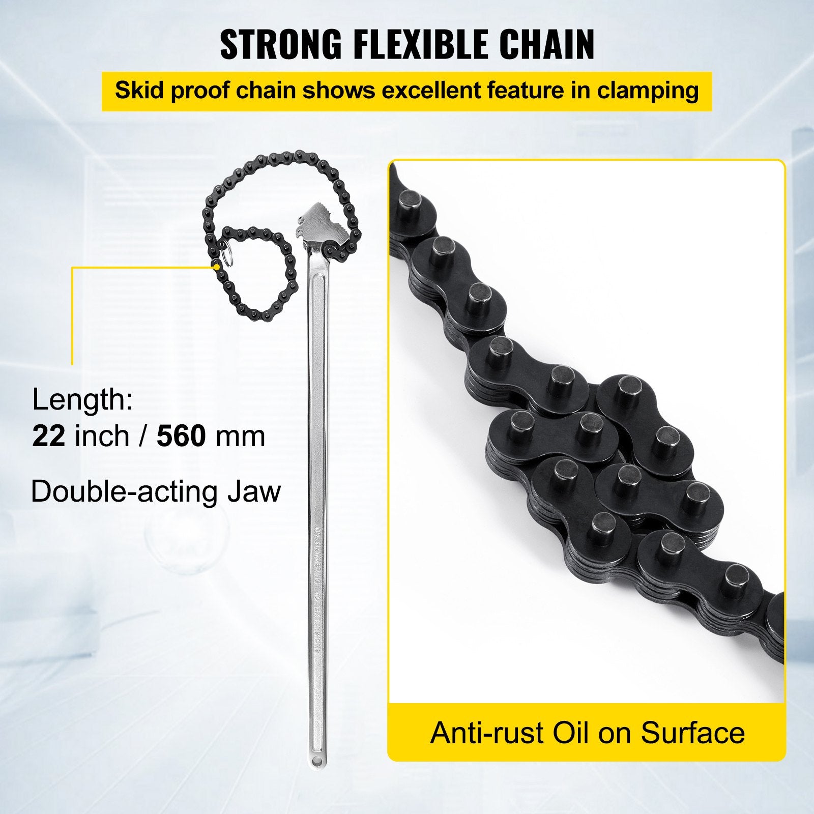 24 Inch Pipe Chain Wrench Heavy Duty 6.7 Inch Chain Wrench V952-YGQLTGZQ000000001V0