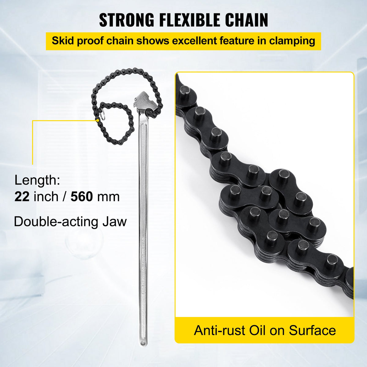 24 Inch Pipe Chain Wrench Heavy Duty 6.7 Inch Chain Wrench V952-YGQLTGZQ000000001V0