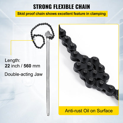 24 Inch Pipe Chain Wrench Heavy Duty 6.7 Inch Chain Wrench V952-YGQLTGZQ000000001V0