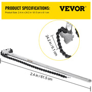 24 Inch Pipe Chain Wrench Heavy Duty 6.7 Inch Chain Wrench V952-YGQLTGZQ000000001V0