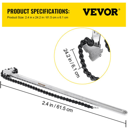 24 Inch Pipe Chain Wrench Heavy Duty 6.7 Inch Chain Wrench V952-YGQLTGZQ000000001V0