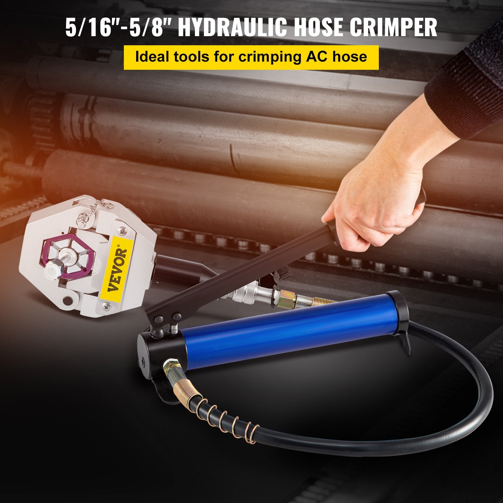 Separable Hydraulic Hose Crimper 7 Dies With Aluminum Pump A/C Air Condtioning Handheld Crimping Set V952-YGQYYFLSPLB000001V0