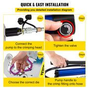Separable Hydraulic Hose Crimper 7 Dies With Aluminum Pump A/C Air Condtioning Handheld Crimping Set V952-YGQYYFLSPLB000001V0