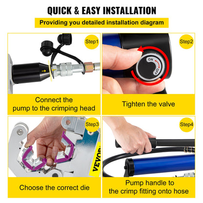 Separable Hydraulic Hose Crimper 7 Dies With Aluminum Pump A/C Air Condtioning Handheld Crimping Set V952-YGQYYFLSPLB000001V0