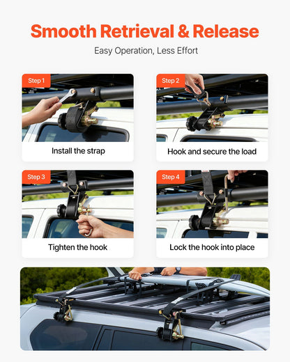 Ladder Rack Ratchet Straps, 47.6-50.8 mm Black Round Tube Mount, 38 mm Wide x 2.25 m Long Black Ladder Rack V952-YGTJJLGDD2J0FH8R0001V0