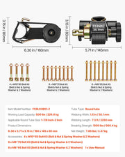 Ladder Rack Ratchet Straps, 47.6-50.8 mm Black Round Tube Mount, 38 mm Wide x 2.25 m Long Black Ladder Rack V952-YGTJJLGDD2J0FH8R0001V0