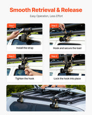 Ladder Rack Ratchet Straps, 47.6-50.8 mm Black Round Tube Mount, 38 mm Wide x 2.25 m Long Black Ladder Rack V952-YGTJJLGDD4J0S0IWZ001V0