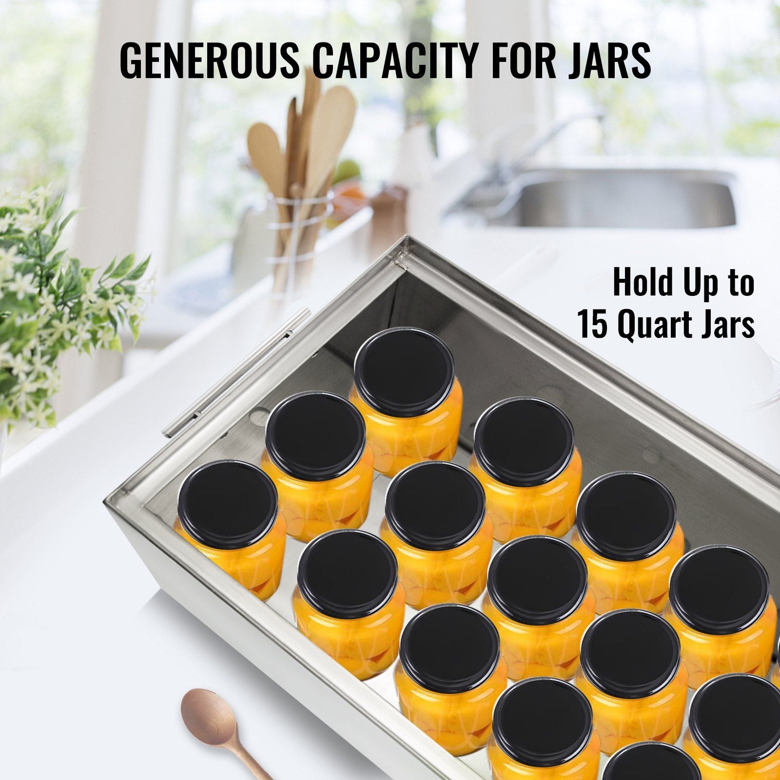Water Bath Canner, 15 Quart Stove Top Canner Pot, Boiling Water Canners with 2 Canning Racks, 304 Food Grade V952-YGTJWPSF-UL4V9RNWV0