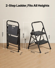 2 Step Ladder, Folding Step Stool with Wide Anti-Slip Pedal and Comfort Handgrip, Lightweight 272 kg Capacity V952-YGTTLBWGJPDS7RBCC001V0
