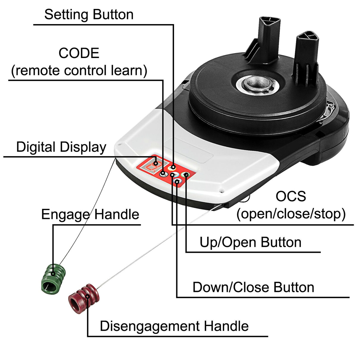 Garage Roller Door Opener, 800 N Lift Force 164 ft Remote Control, 220V Electric Roller Gate Opener, Auto V952-YHD0-1VJLMJ000001V3