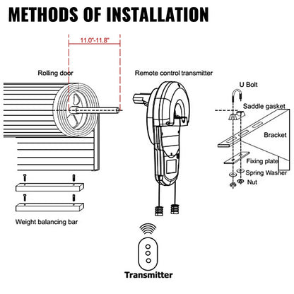 Garage Roller Door Opener, 800 N Lift Force 164 ft Remote Control, 220V Electric Roller Gate Opener, Auto V952-YHD0-1VJLMJ000001V3