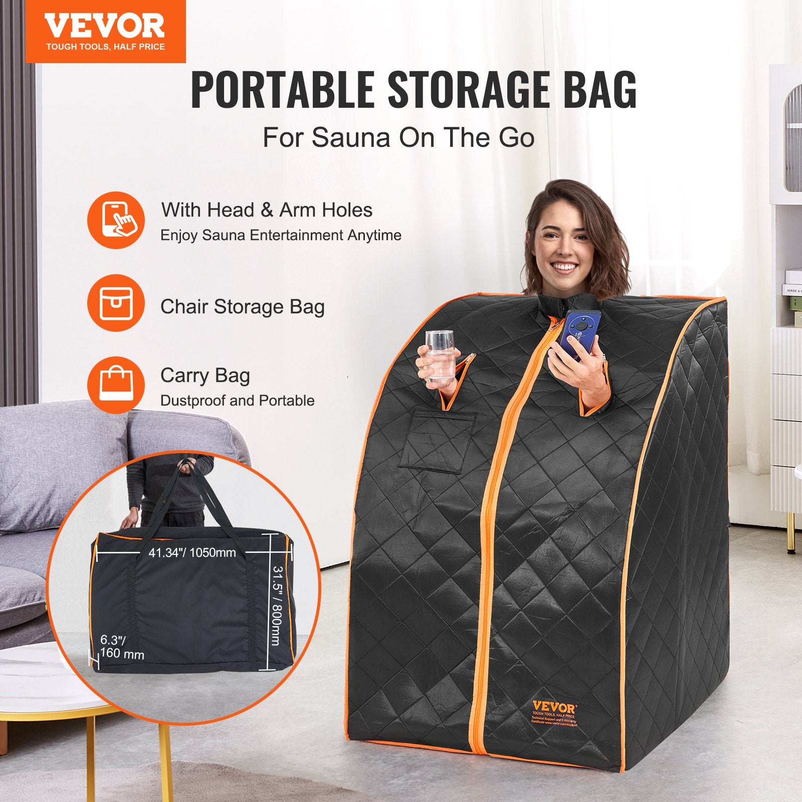 Sauna Tent Far Infrared 1050W Personal Home Spa Loss Weight Detox Therapy V952-YHWBXSSNBSS1ZHS9BV3