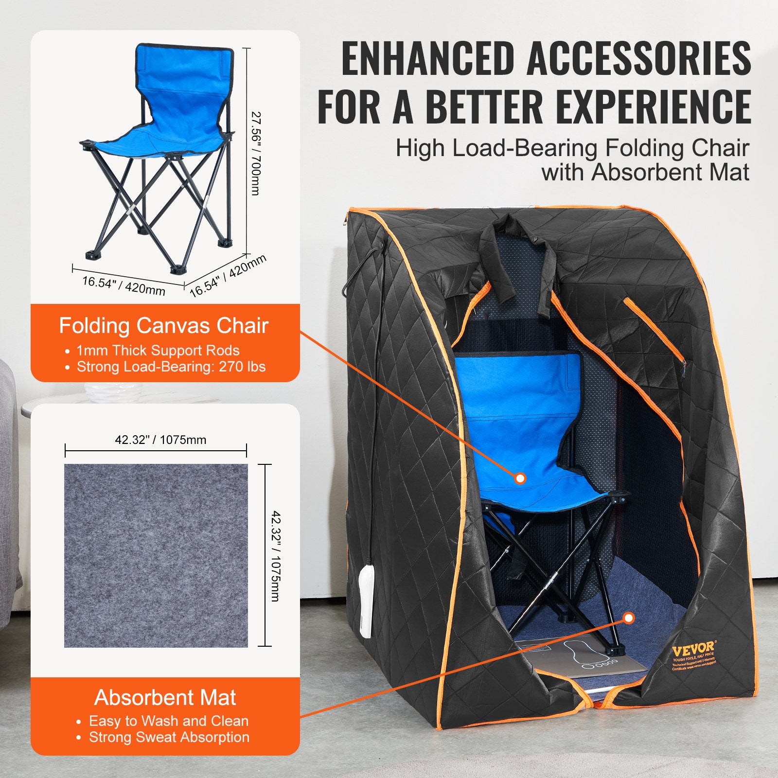 Sauna Tent Far Infrared 1050W Personal Home Spa Loss Weight Detox Therapy V952-YHWBXSSNBSS1ZHS9BV3