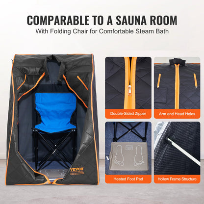 Sauna Tent Far Infrared 1050W Personal Home Spa Loss Weight Detox Therapy V952-YHWBXSSNBSS1ZHS9BV3