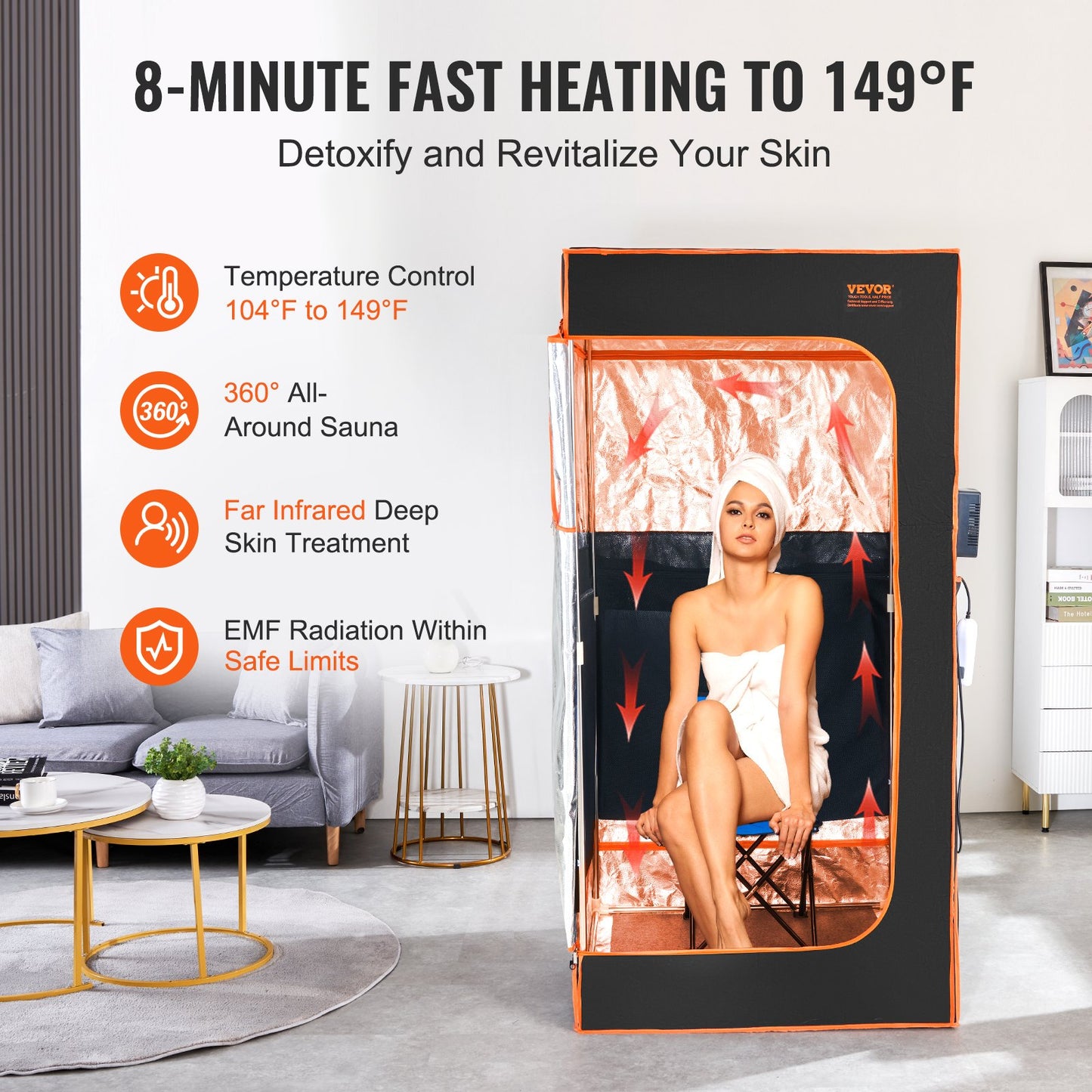 Sauna Tent Far Infrared 1400W Personal Home Spa Loss Weight Detox Therapy V952-YHWBXSSNQCCS9JZUFV3
