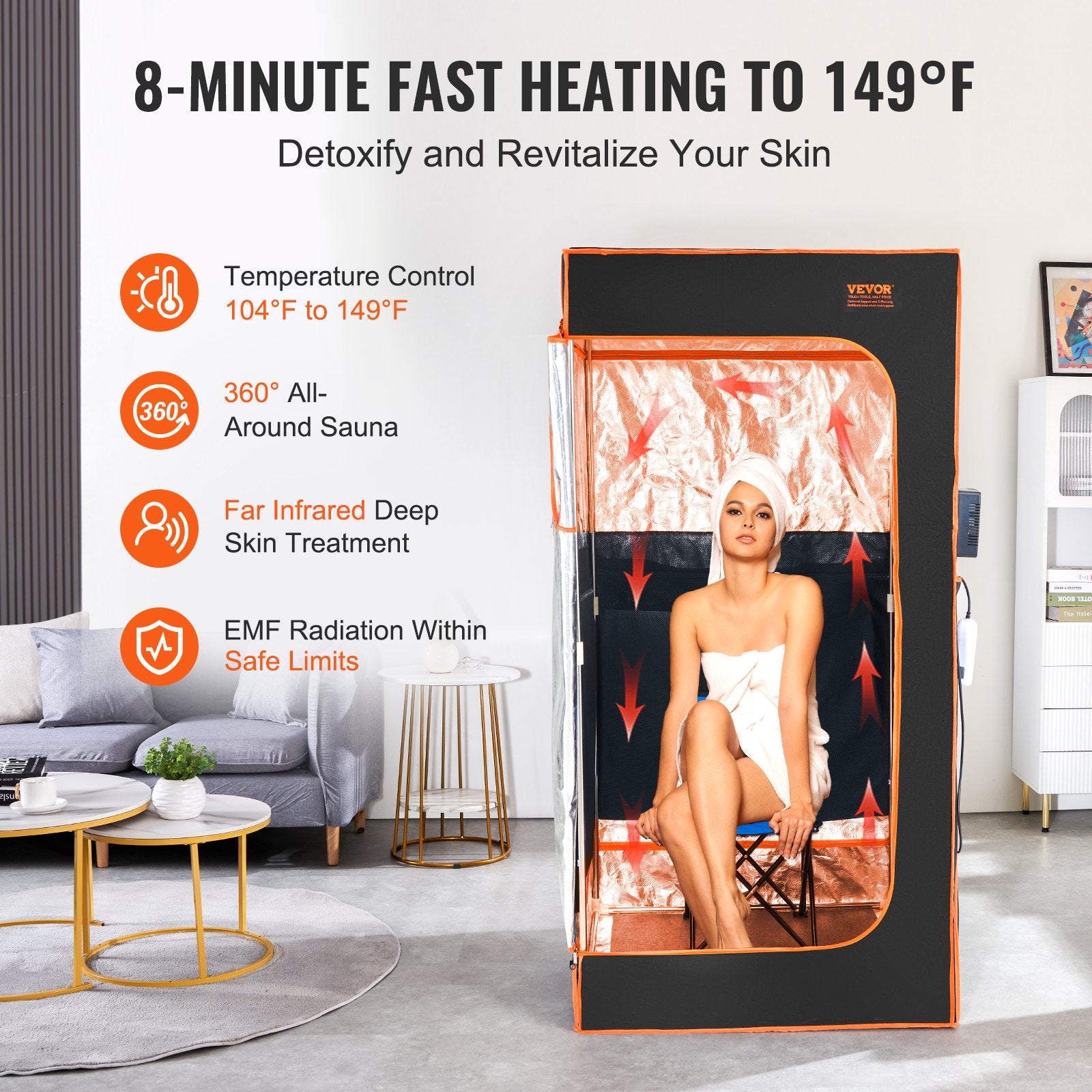 Sauna Tent Far Infrared 1400W Personal Home Spa Loss Weight Detox Therapy V952-YHWBXSSNQCCS9JZUFV3