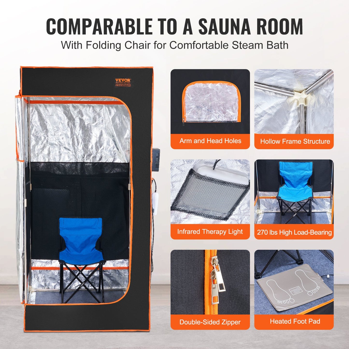 Sauna Tent Far Infrared 1400W Personal Home Spa Loss Weight Detox Therapy V952-YHWBXSSNQCCS9JZUFV3