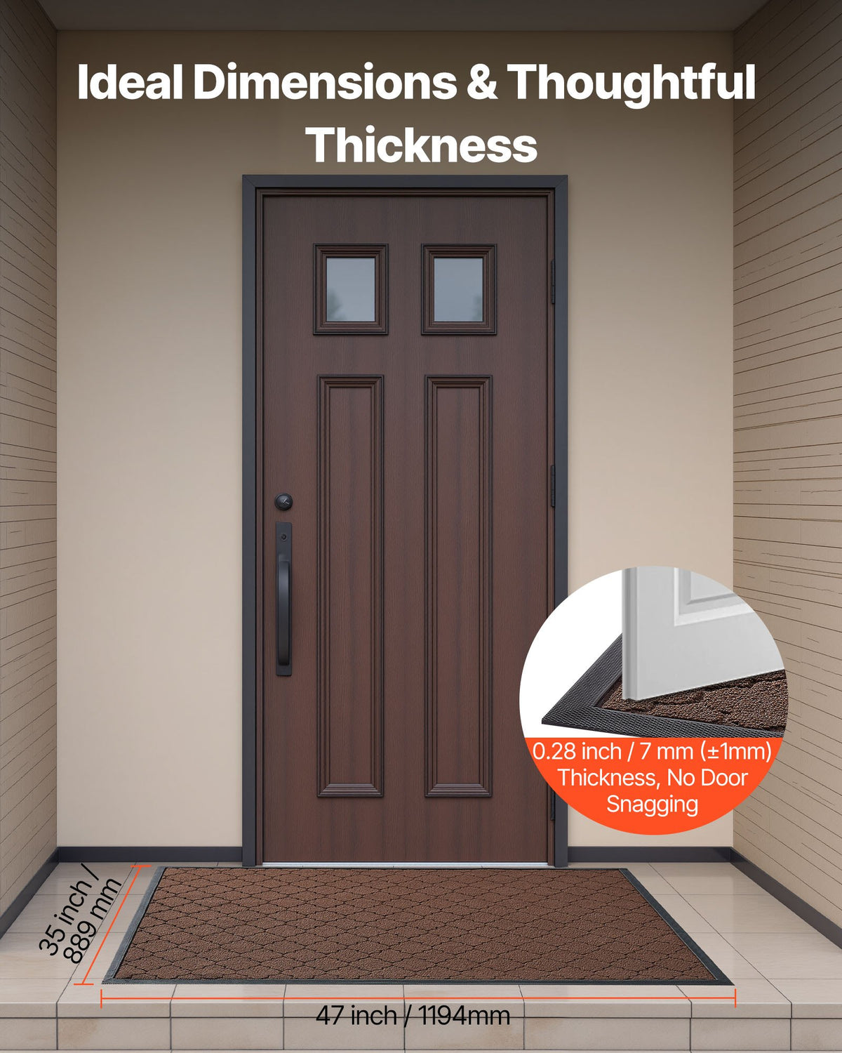 Front Door Mat, 1194 x 889 mm Commercial Floor Mat for Indoor and Outdoor, Modern Stylish Carpet with TPE V952-YHWDT4735INCQJY78001V0