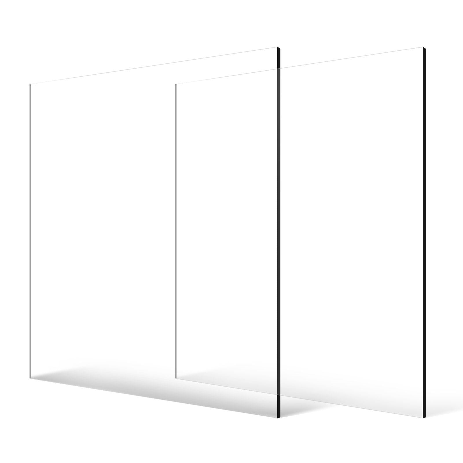 Plexiglass Acrylic Sheet, 2-Pack Plastic Sheets, 610 x 914 mm 6 mm Thick Clear Plastic Cast Transparent Glass V952-YJBL2436INCHGD23KV0