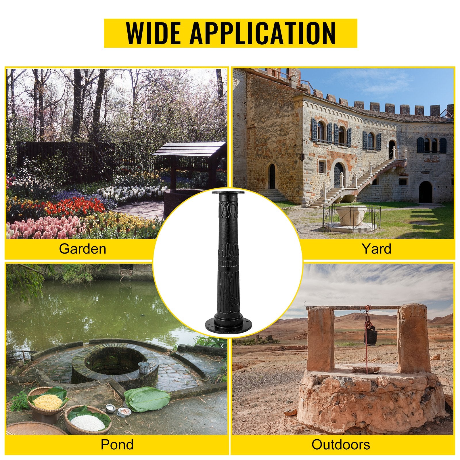 Antique Hand Water Pump Stand Pitcher Pump Stand for Yard Garden Black V952-YJHSFB2U5PXOAR23QV0