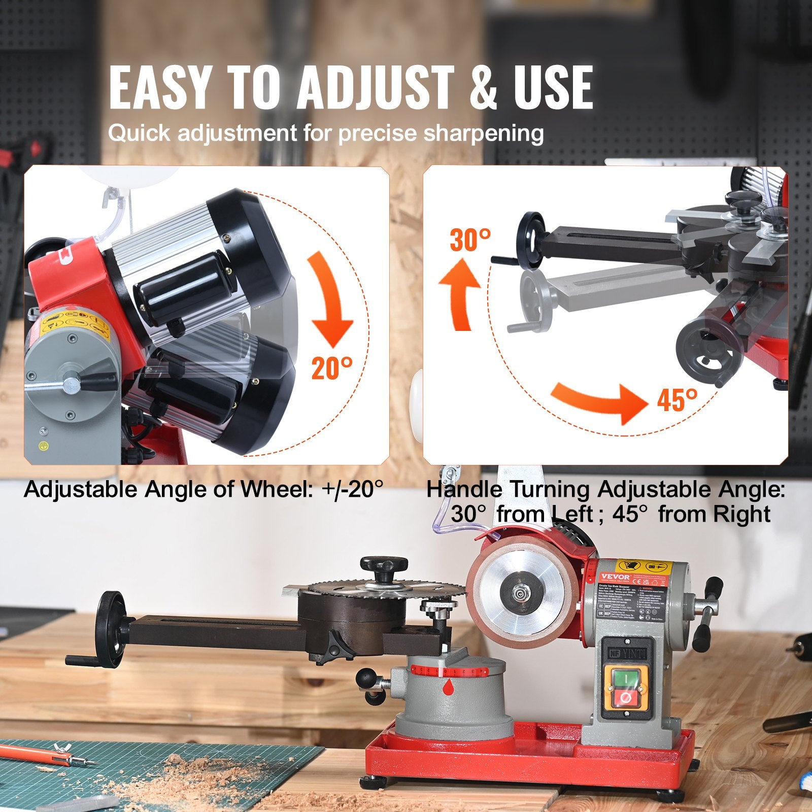 Circular Saw Blade Sharpener, 370W Saw Blade Grinding with Water Injection, Water Injection Circular Saw V952-YJPMGJZSYJPMYJSYIV3