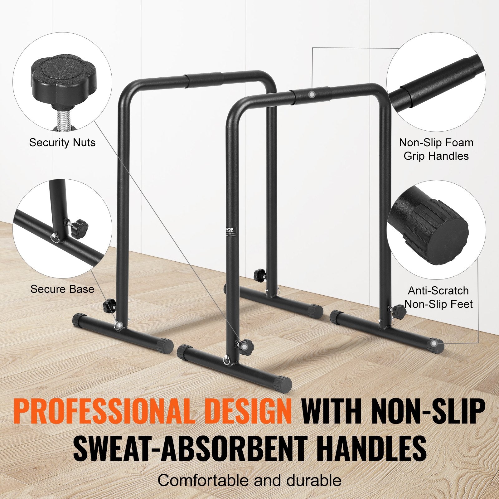 Dip Bars, 200 kg Capacity, Heave Duty Dip Stand Station with Adjustable Height, Fitness Workout Dip Bar V952-YJPXSG45YCDLNQ924V0