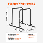 Dip Bars, 200 kg Capacity, Heave Duty Dip Stand Station with Adjustable Height, Fitness Workout Dip Bar V952-YJPXSG45YCDLNQ924V0