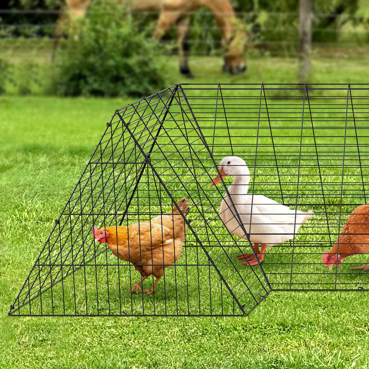Chicken Tunnels, 400x100x61.5 cm(LxWxH) Chicken Tunnels for Yard, Portable Chicken Tunnels for Outside with V952-YJSDDGJKJ000QX9MSV0