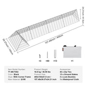 Chicken Tunnels, 400x100x61.5 cm(LxWxH) Chicken Tunnels for Yard, Portable Chicken Tunnels for Outside with V952-YJSDDGJKJ000QX9MSV0