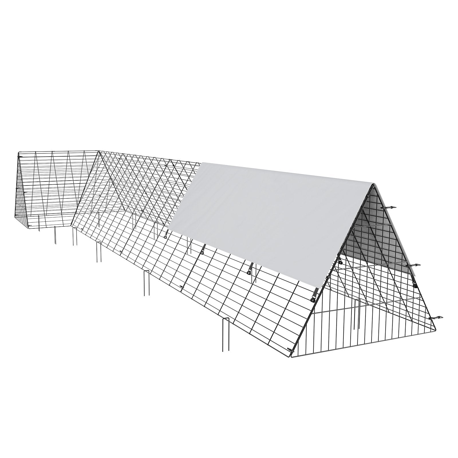 Chicken Tunnels, 400x100x61.5 cm(LxWxH) Chicken Tunnels for Yard, Portable Chicken Tunnels for Outside with V952-YJSDDGJKJ000QX9MSV0
