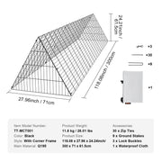 Chicken Tunnels, 300 x 71 x 61.5cm (LxWxH) Chicken Tunnels for Yard, Portable Chicken Tunnels for Outside V952-YJSDZXK00000V3S9IV0