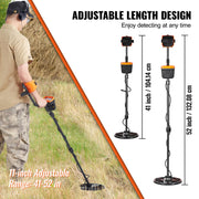 Metal Detector for Adults&Kids, 250mm, Professional Adjustable Higher Accuracy Gold Detector, IP68 Waterproof V952-YJSJSTCQ10510KDE7V0