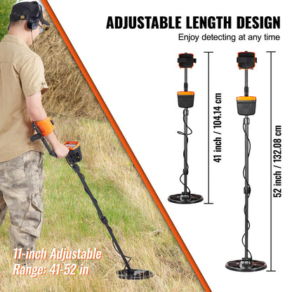 Metal Detector for Adults&Kids, 250mm, Professional Adjustable Higher Accuracy Gold Detector, IP68 Waterproof V952-YJSJSTCQ10510KDE7V0