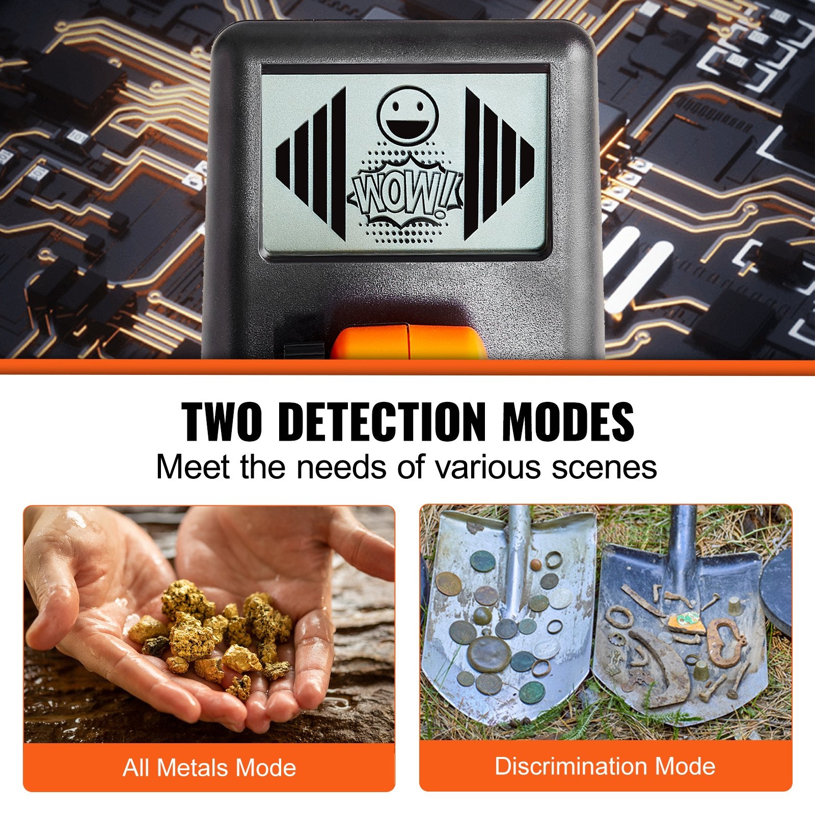 Metal Detector for Kids, 150mm, Waterproof Search Coil with LCD Display, Adjustable 660.4-914.4 mm Gold V952-YJSJSTCQYC62692CKV0