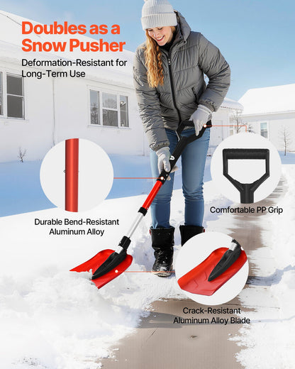 Snow Shovel for Driveway, 22cm Foldable Snow Shovel with D-shaped Handle, , 36-40 in Adjustable, Lightweight V952-YJZDXCLHJ9INN70ON001V0